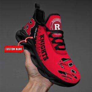 NCAA Custom name 62 Rutgers Scarlet Knights Personalized Max Soul Shoes