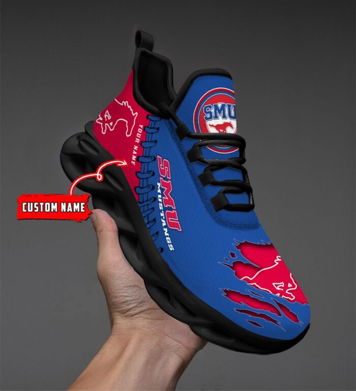 NCAA Custom name 64 SMU Mustangs Personalized Max Soul Shoes