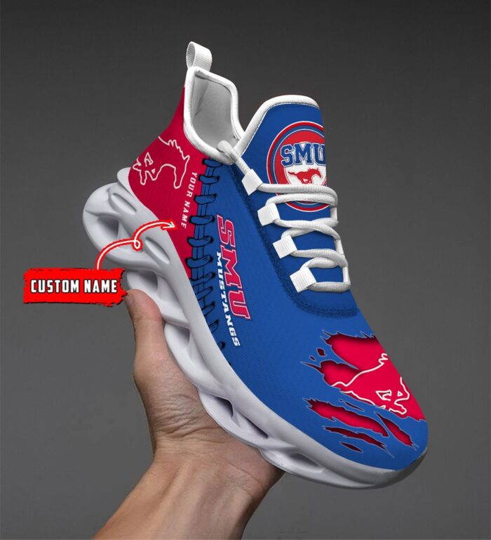 NCAA Custom name 64 SMU Mustangs Personalized Max Soul Shoes