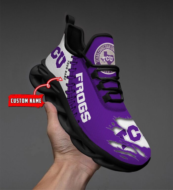 NCAA Custom name 67 TCU Horned Frogs Personalized Max Soul Shoes