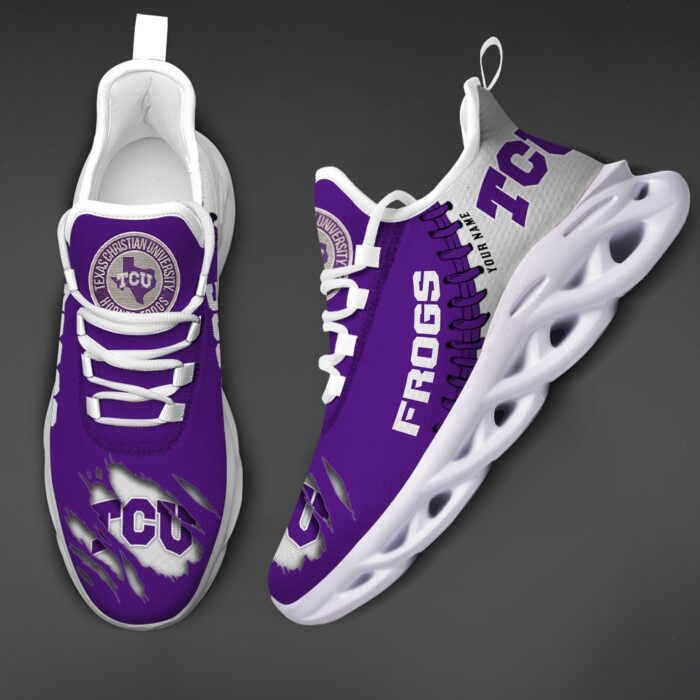 NCAA Custom name 67 TCU Horned Frogs Personalized Max Soul Shoes