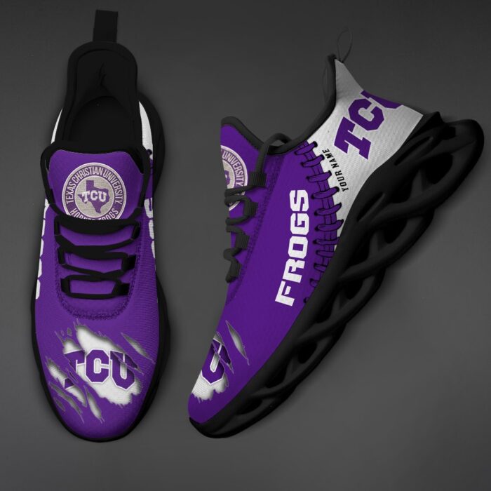 NCAA Custom name 67 TCU Horned Frogs Personalized Max Soul Shoes