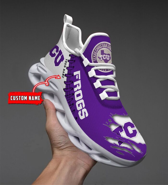 NCAA Custom name 67 TCU Horned Frogs Personalized Max Soul Shoes