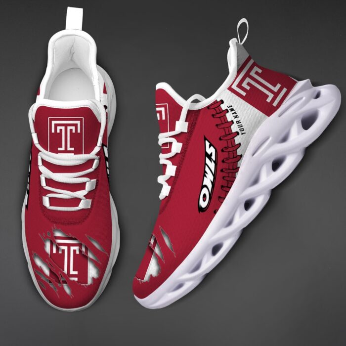 NCAA Custom name 68 Temple Owls Personalized Max Soul Shoes