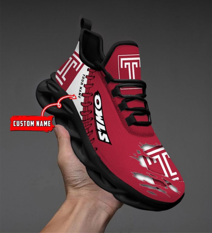 NCAA Custom name 68 Temple Owls Personalized Max Soul Shoes