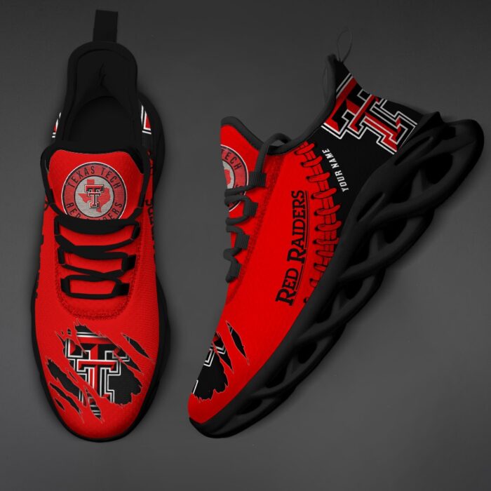 NCAA Custom name 69 Texas Tech Red Raiders Personalized Max Soul Shoes