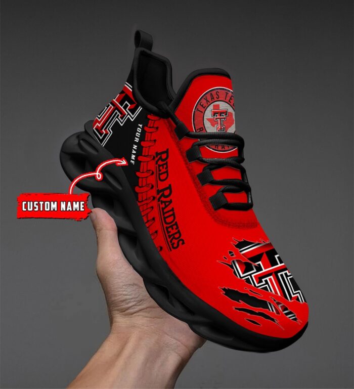 NCAA Custom name 69 Texas Tech Red Raiders Personalized Max Soul Shoes