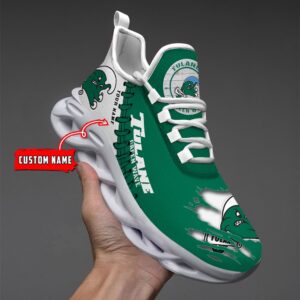 NCAA Custom name 70 Tulane Green Wave Personalized Max Soul Shoes