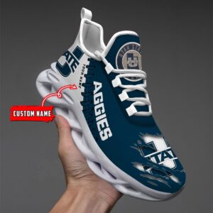 NCAA Custom name 72 Utah State Aggies Personalized Max Soul Shoes