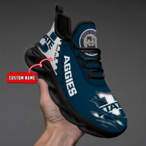 NCAA Custom name 72 Utah State Aggies Personalized Max Soul Shoes