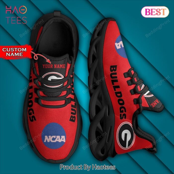 NCAA Georgia Bulldogs Personalized Orange Color Max Soul Shoes