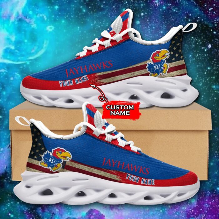 NCAA Kansas Jayhawks Max Soul Sneaker Custom Name 42 M1