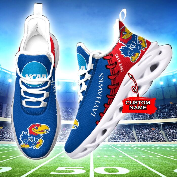 NCAA Kansas Jayhawks Max Soul Sneaker Custom Name 85TK11