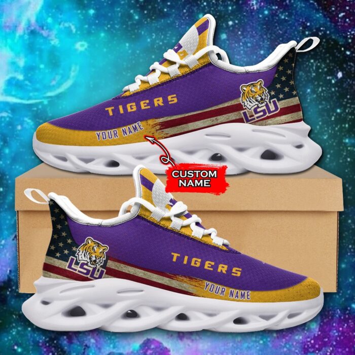 NCAA LSU Tigers Max Soul Sneaker Custom Name 42 M1