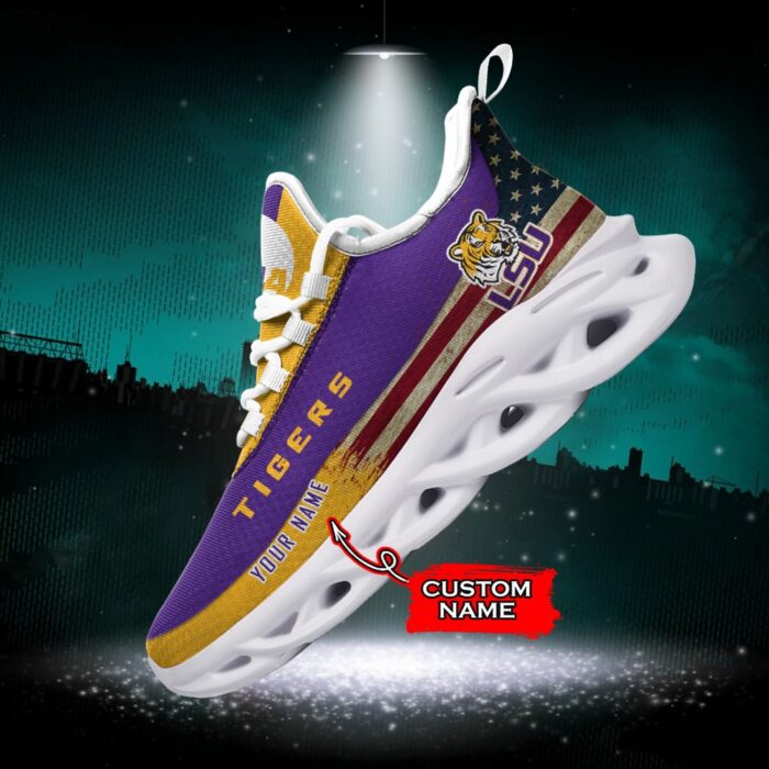 NCAA LSU Tigers Max Soul Sneaker Custom Name 42 M1