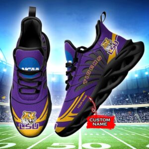 NCAA LSU Tigers Max Soul Sneaker Custom Name 62HTN1955