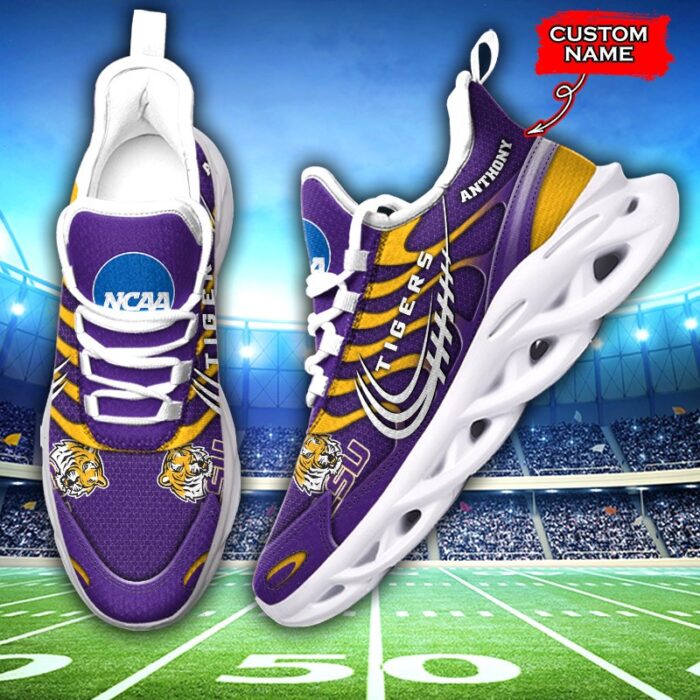 NCAA LSU Tigers Max Soul Sneaker Custom Name 65 M12HTN4322