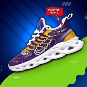 NCAA LSU Tigers Max Soul Sneaker Custom Name 65 M12HTN4322