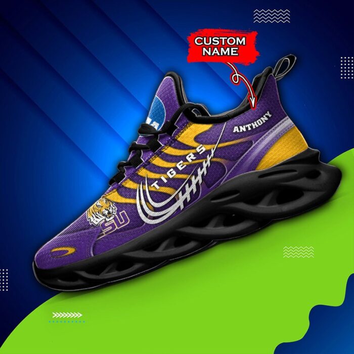 NCAA LSU Tigers Max Soul Sneaker Custom Name 65 M12HTN4322