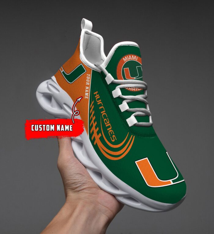 NCAA Miami Hurricanes Max Soul Sneaker Custom Name 05 M12