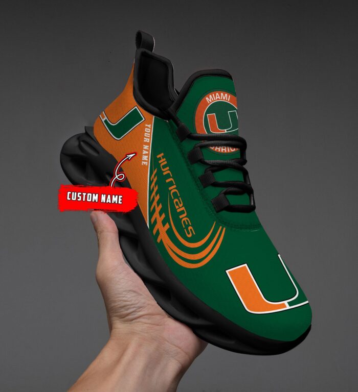 NCAA Miami Hurricanes Max Soul Sneaker Custom Name 05 M12