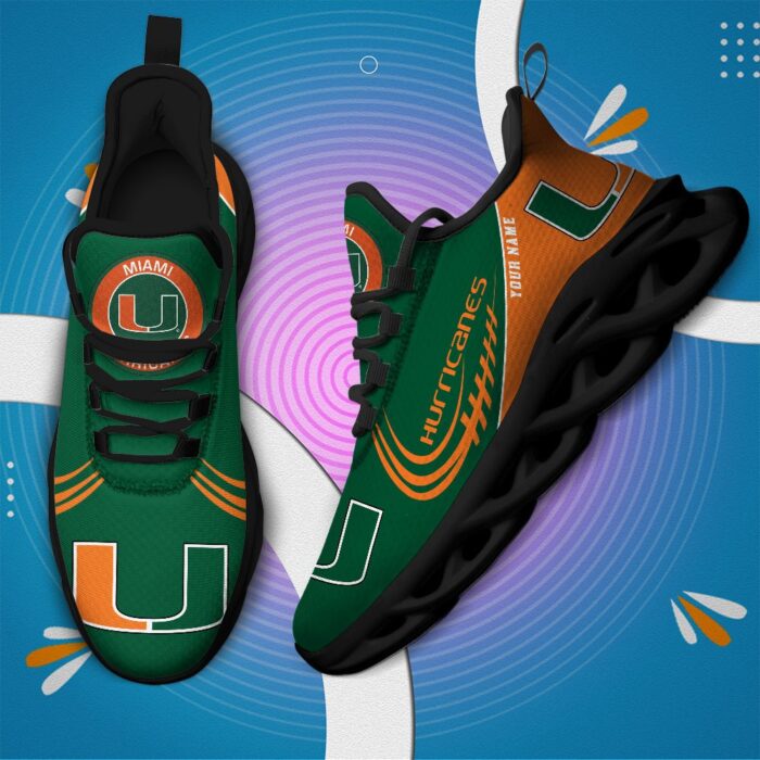 NCAA Miami Hurricanes Max Soul Sneaker Custom Name 05 M12