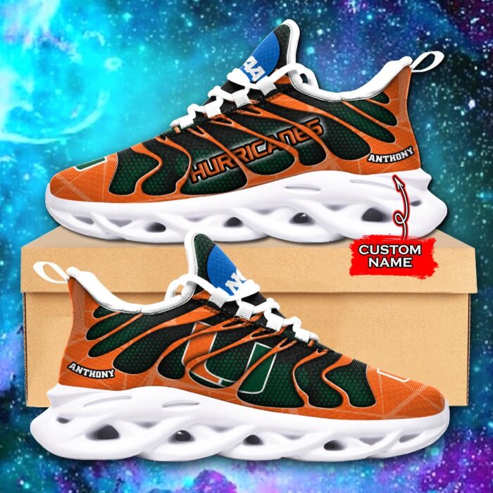 NCAA Miami Hurricanes Max Soul Sneaker Custom Name 48 M1