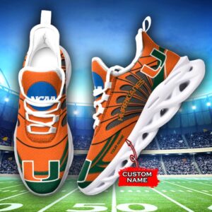 NCAA Miami Hurricanes Max Soul Sneaker Custom Name 62HTN1956