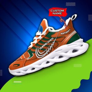 NCAA Miami Hurricanes Max Soul Sneaker Custom Name 65 M12HTN4323