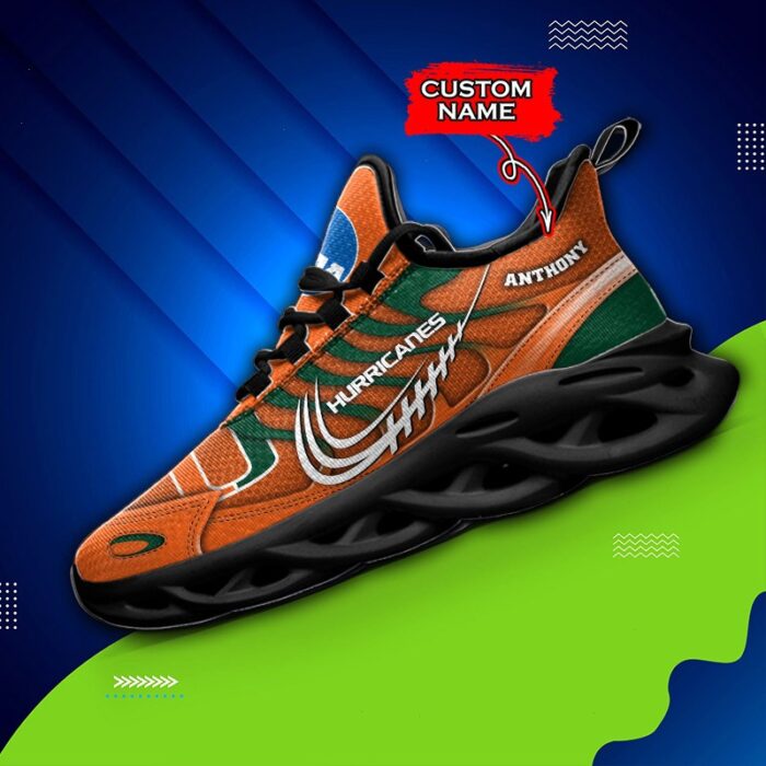 NCAA Miami Hurricanes Max Soul Sneaker Custom Name 65 M12HTN4323