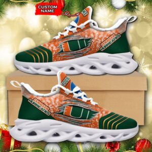 NCAA Miami Hurricanes Max Soul Sneaker Custom Name 66 M12RTT6993