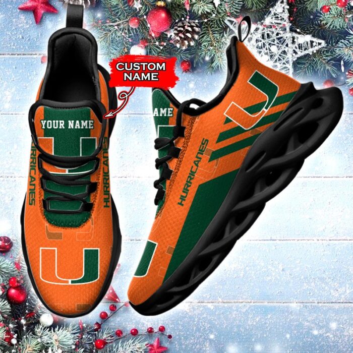 NCAA Miami Hurricanes Max Soul Sneaker Custom Name 67 M12HTN4351