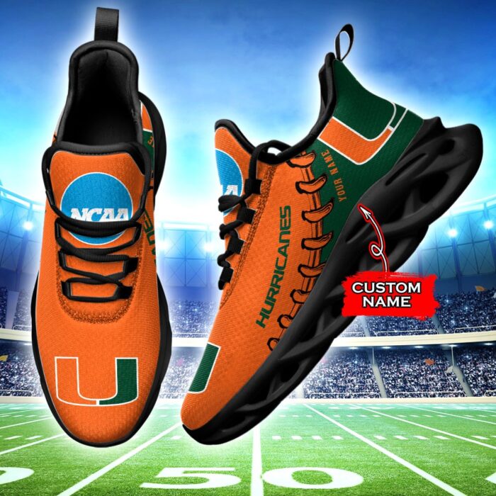 NCAA Miami Hurricanes Max Soul Sneaker Custom Name 85TK16