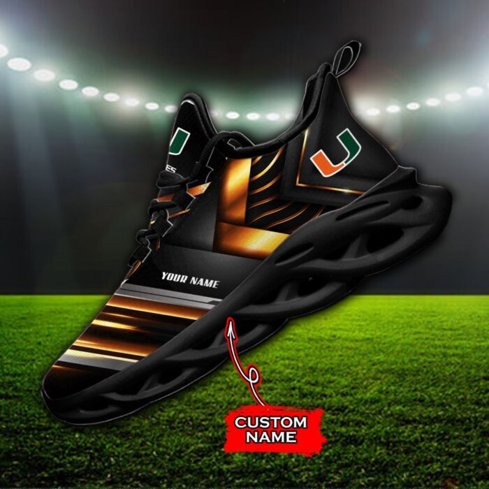 NCAA Miami Hurricanes Max Soul Sneaker Custom Name 86