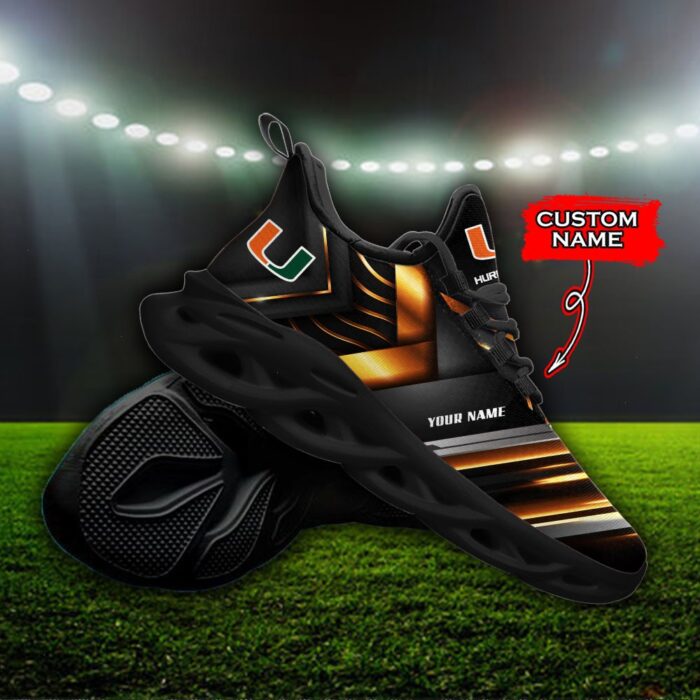 NCAA Miami Hurricanes Max Soul Sneaker Custom Name 86