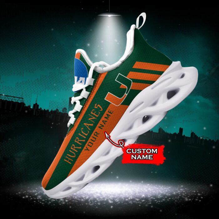 NCAA Miami Hurricanes Max Soul Sneaker Custom Name Style 1HTN7031