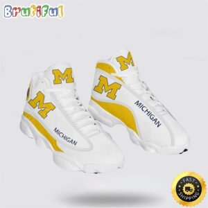 NCAA Michigan Air Jordan 13 Printed Logo JD 13