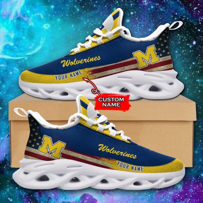 NCAA Michigan Wolverines Max Soul Sneaker Custom Name 42 M1