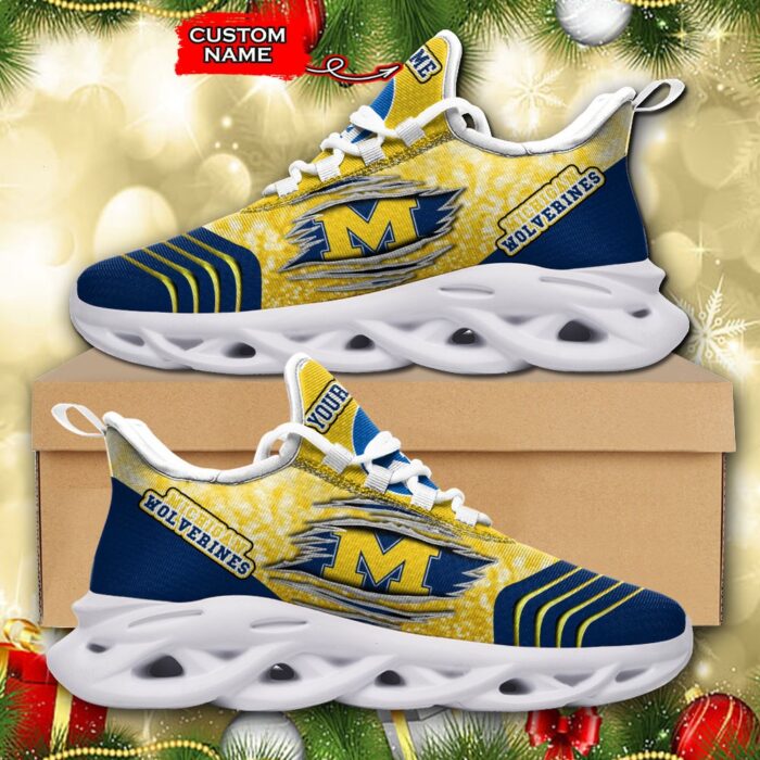 NCAA Michigan Wolverines Max Soul Sneaker Custom Name 66 M12RTT6994