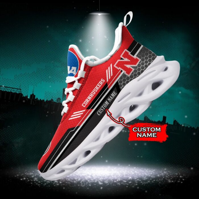 NCAA Nebraska Cornhuskers Max Soul Sneaker Custom Name 47 M12RTT3738