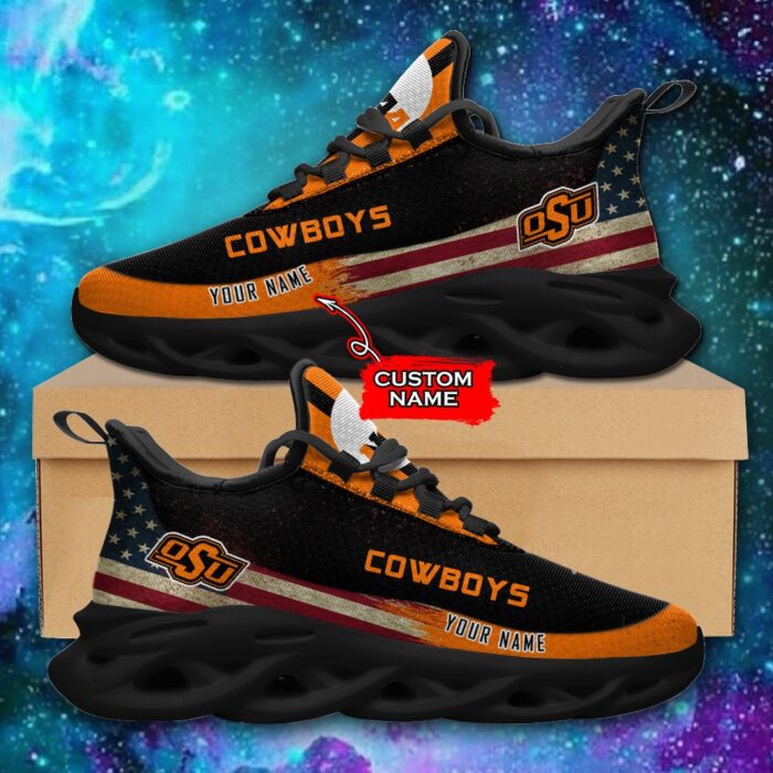 NCAA Oklahoma State Cowboys Max Soul Sneaker Custom Name 42 M1