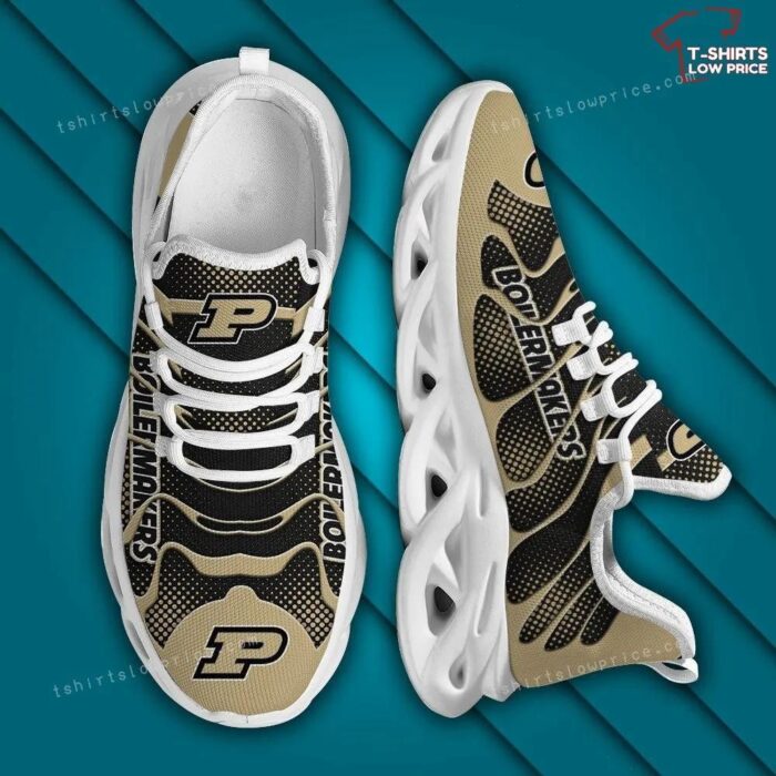 NCAA Purdue Boilermakers Gold Black Max Soul Sneakers Sport Shoes