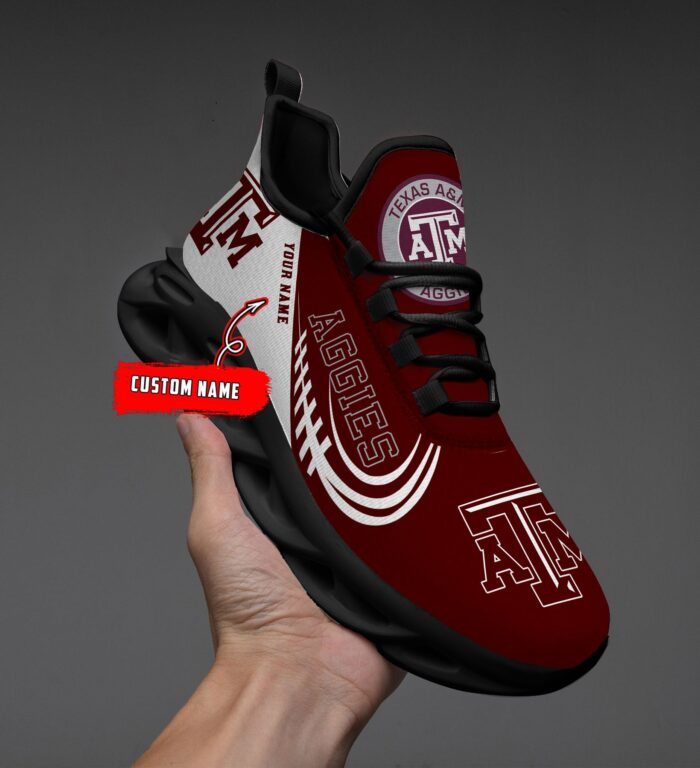 NCAA Texas A&M Aggies Max Soul Sneaker Custom Name 05 M12