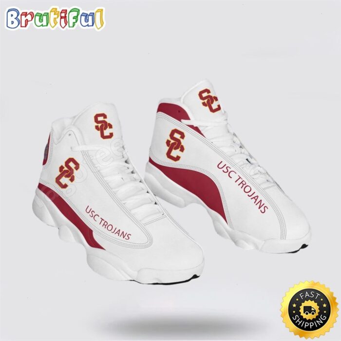 NCAA USC Trojans Air Jordan 13 Printed Logo JD 13