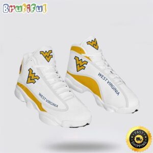 NCAA West Virginia Air Jordan 13 Printed Logo JD 13