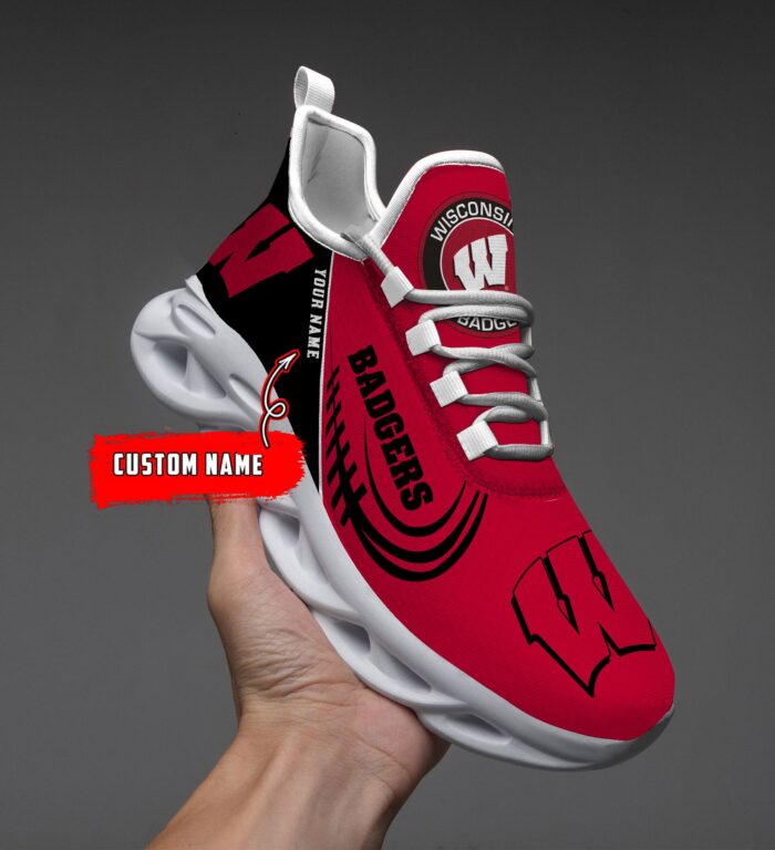 NCAA Wisconsin Badgers Max Soul Sneaker Custom Name 05 M12