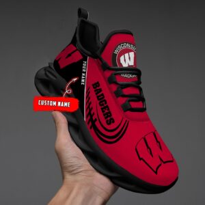 NCAA Wisconsin Badgers Max Soul Sneaker Custom Name 05 M12