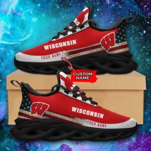 NCAA Wisconsin Badgers Max Soul Sneaker Custom Name 42 M1