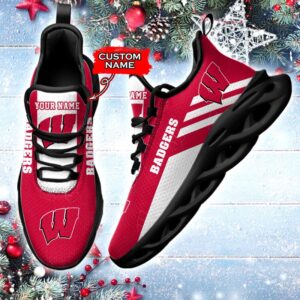 NCAA Wisconsin Badgers Max Soul Sneaker Custom Name 67HTN2172