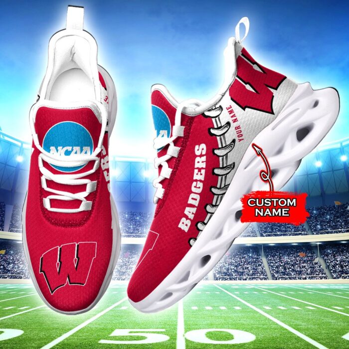 NCAA Wisconsin Badgers Max Soul Sneaker Custom Name 85TK28